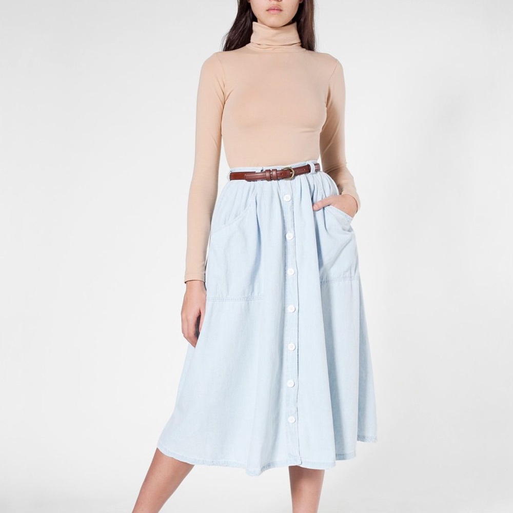 NWT American Apparel Long Denim Skirt
